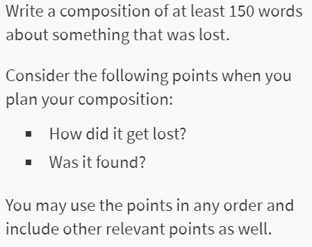 2020 PSLE English composition question