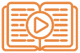 open book with play button icon
