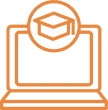 graduation cap over laptop icon